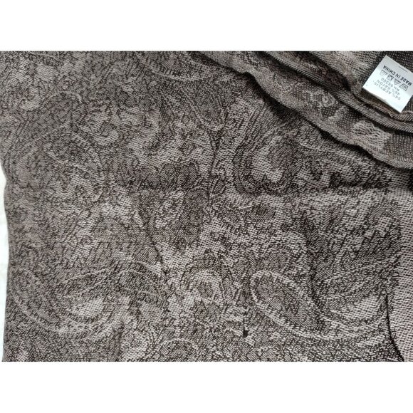 Womens Vintage Paisley Inspired Pashmina Scarf In Taupe and Brown With Fringe - Picture 4 of 4